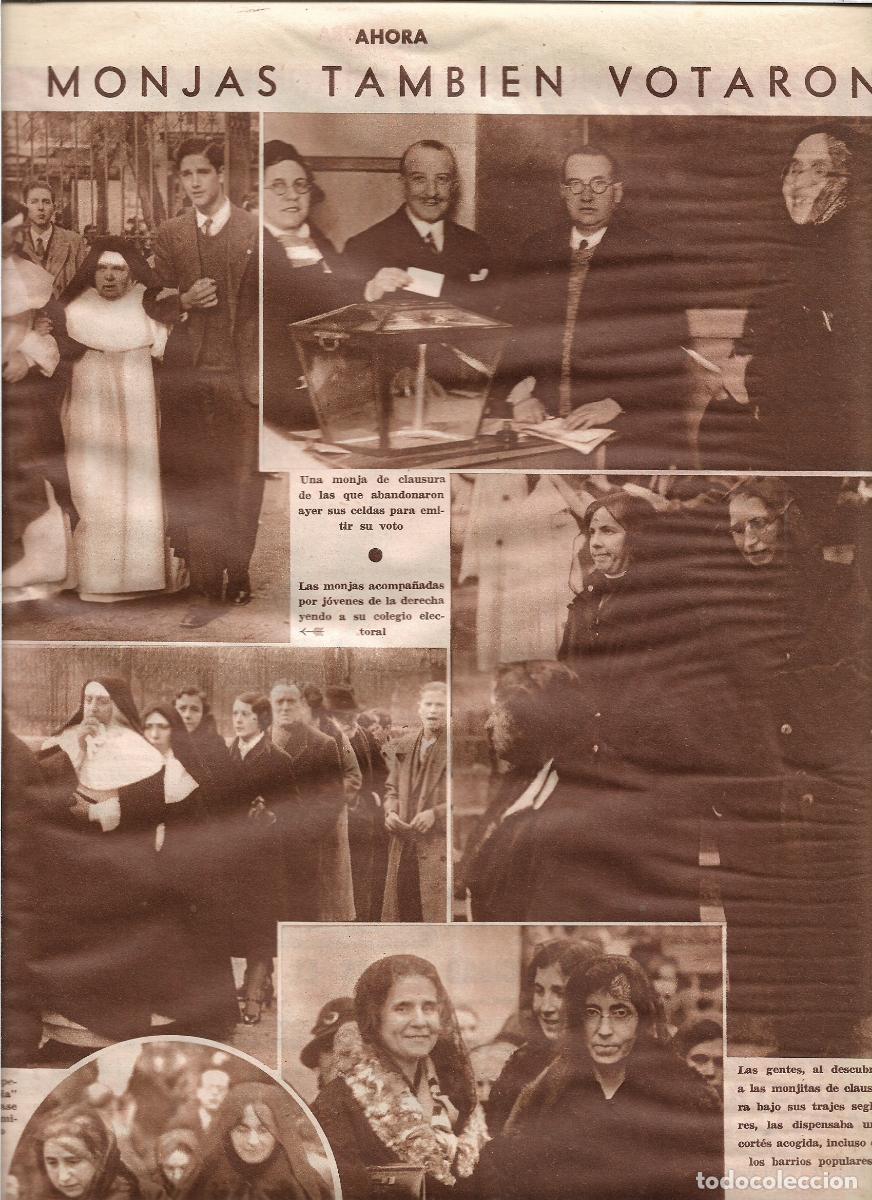 Coleccionismo: A&Ntilde;O 1933 RECORTE PRENSA ELECCIONES VOTO FEMENINO LAS MONJAS TAMBIEN FUERON A VOTAR