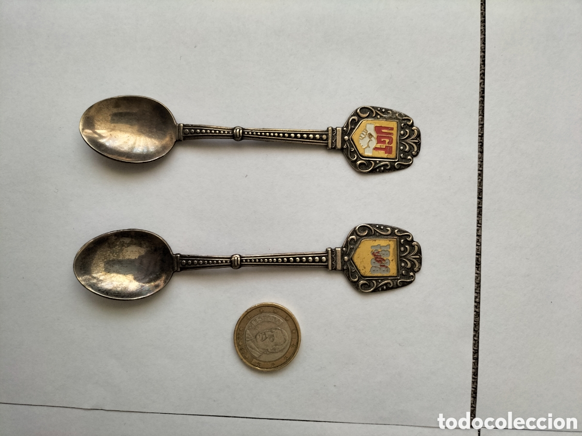 Collezionismo: 2 cucharitas UGT,una centenario 1898-1998