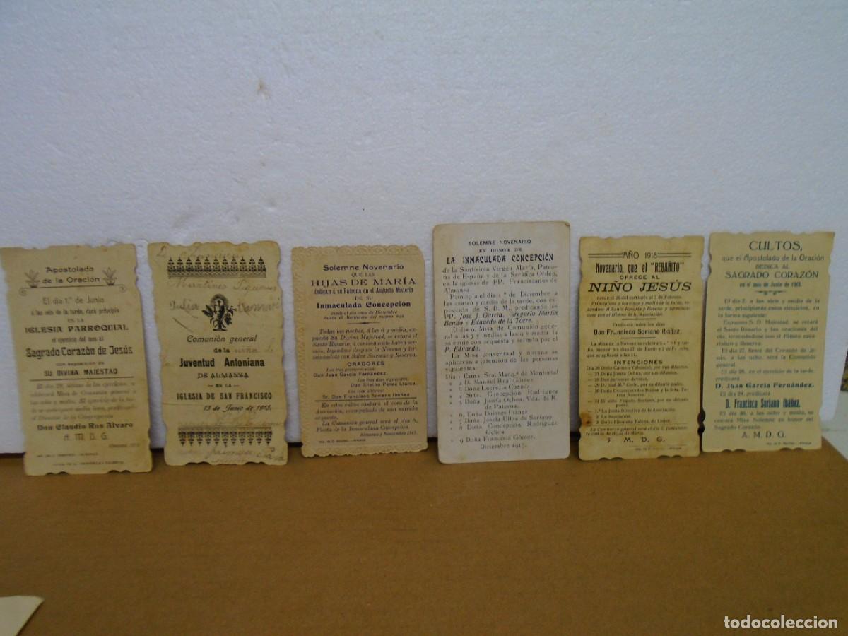 Coleccionismo: ALMANSA(ALBACETE) ESTAMPAS RELIGIOSAS 1914-1915(2)-1917-1918-1919.