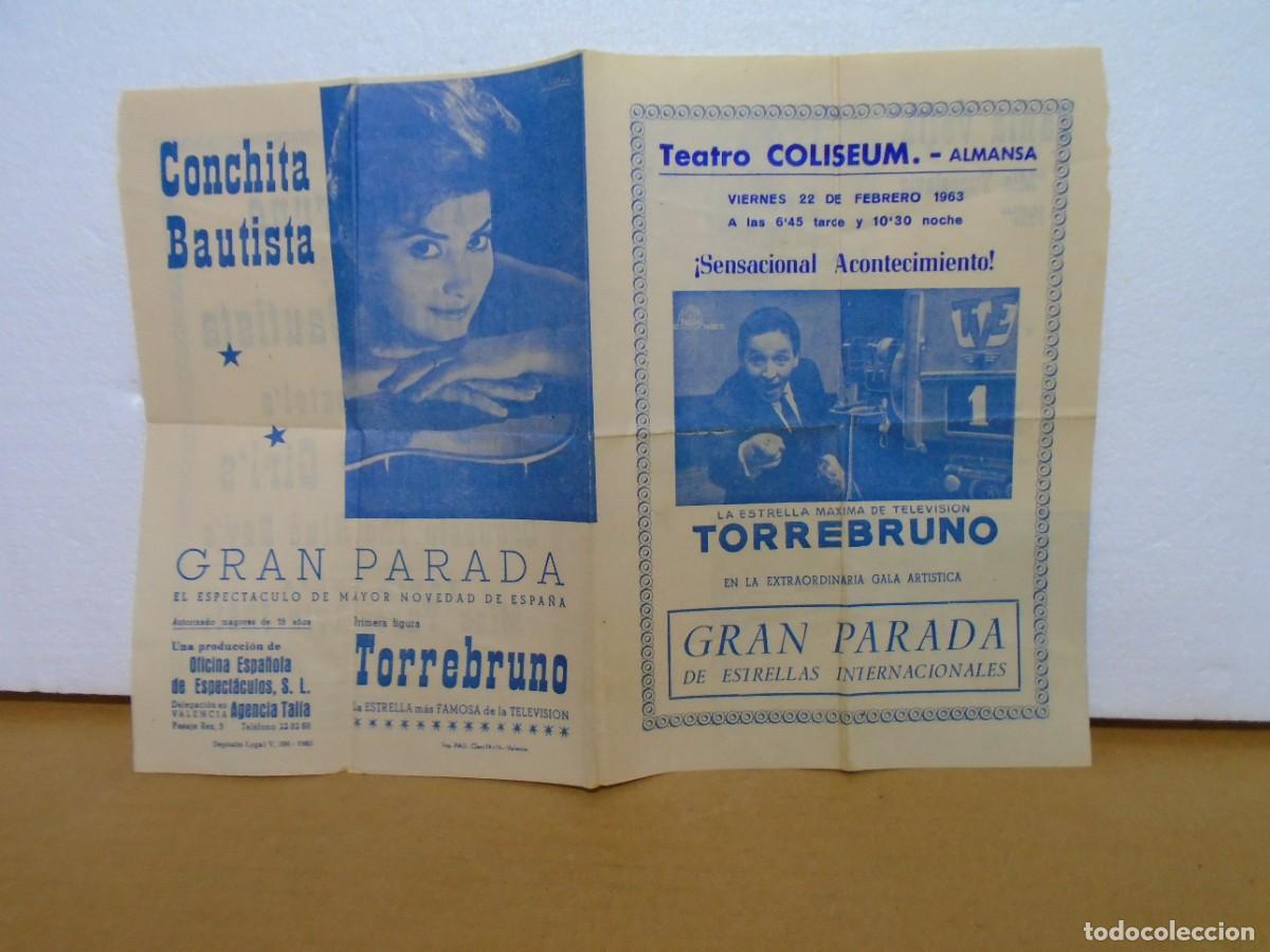 Coleccionismo: ALMANSA(ALBACETE) TEATRO COLISEUM. TORREBRUNO-CONCHITA BAUTISTA 1963.PROGRAMA.