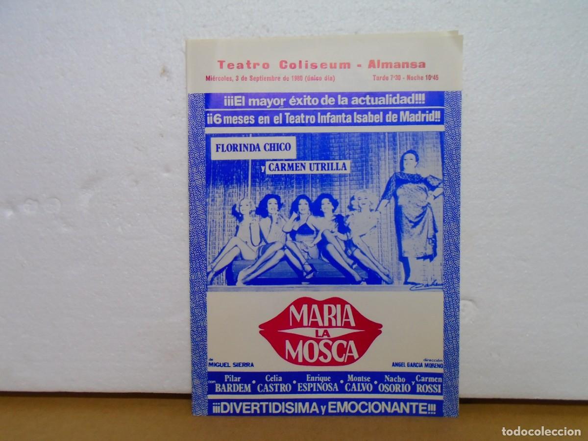 Coleccionismo: ALMANSA(ALBACETE) TEATRO COLISEUM. MARIA LA MOSCA.PROGRAMA 1980.