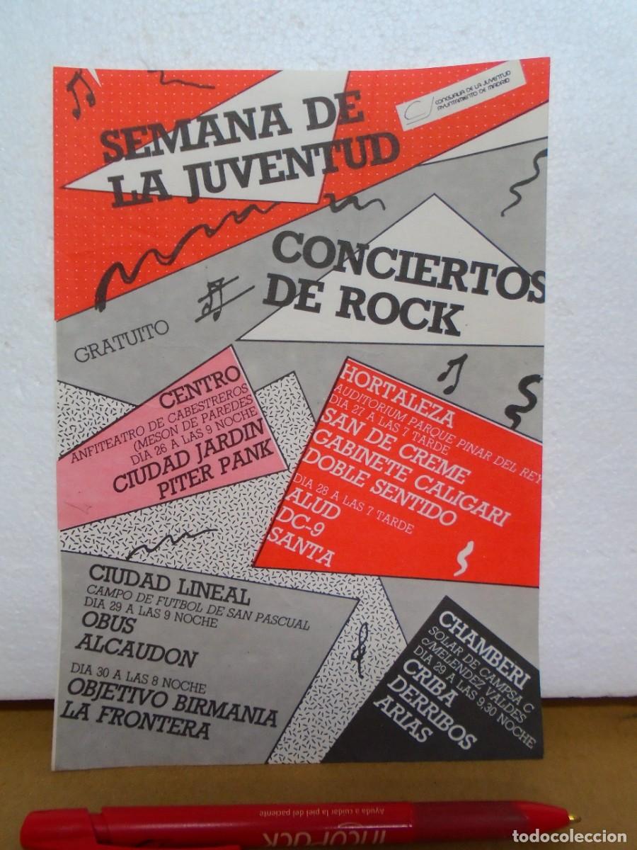 Coleccionismo: MADRID.SEMANA DE LA JUVENTUD.CONCIERTOS DE ROCK.A&Ntilde;OS 80.