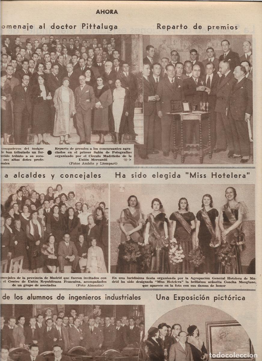 Coleccionismo: A&Ntilde;O 1933 RECORTE PRENSA CONCHA MANGLANO MISS HOTELERA AGRUPACION GENERAL HOTELERA DE MADRID