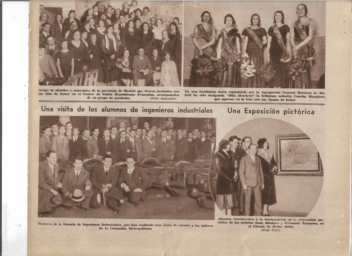 Coleccionismo: A&Ntilde;O 1933 RECORTE PRENSA ALUMNOS ESCUELA INGENIEROS INDUSTRIALES VISITA TALLER COMPA&Ntilde;IA METROPOLITANA