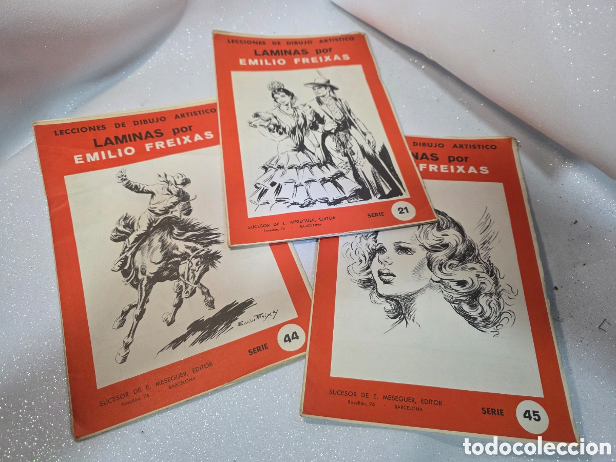 Coleccionismo: 3 carpetas Laminas Emilio Freixas lecciones dibujo artistico originales a&ntilde;os 60