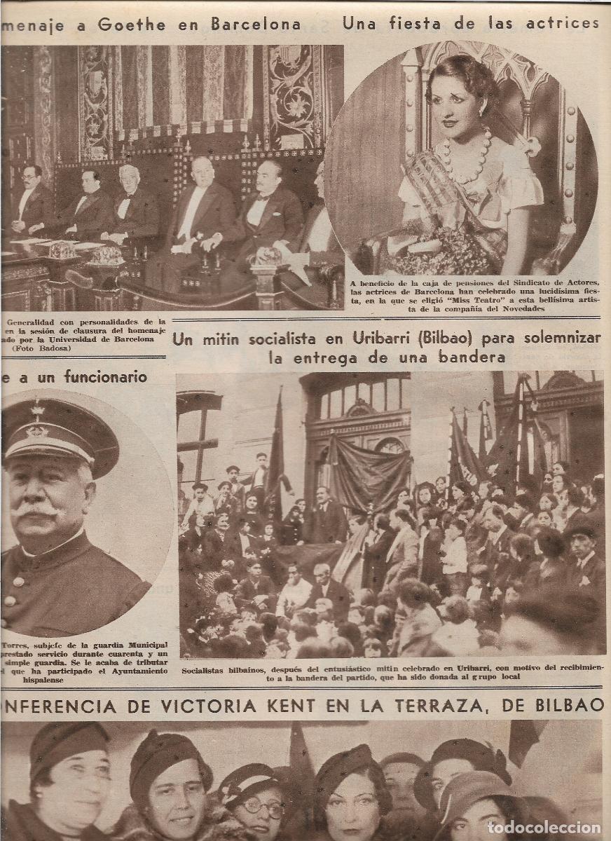 Coleccionismo: A&Ntilde;O 1933 RECORTE PRENSA URIBARRI BILBAO MITIN SOCIALISTA SOLEMNE ENTREGA BANDERA DEL PARTIDO