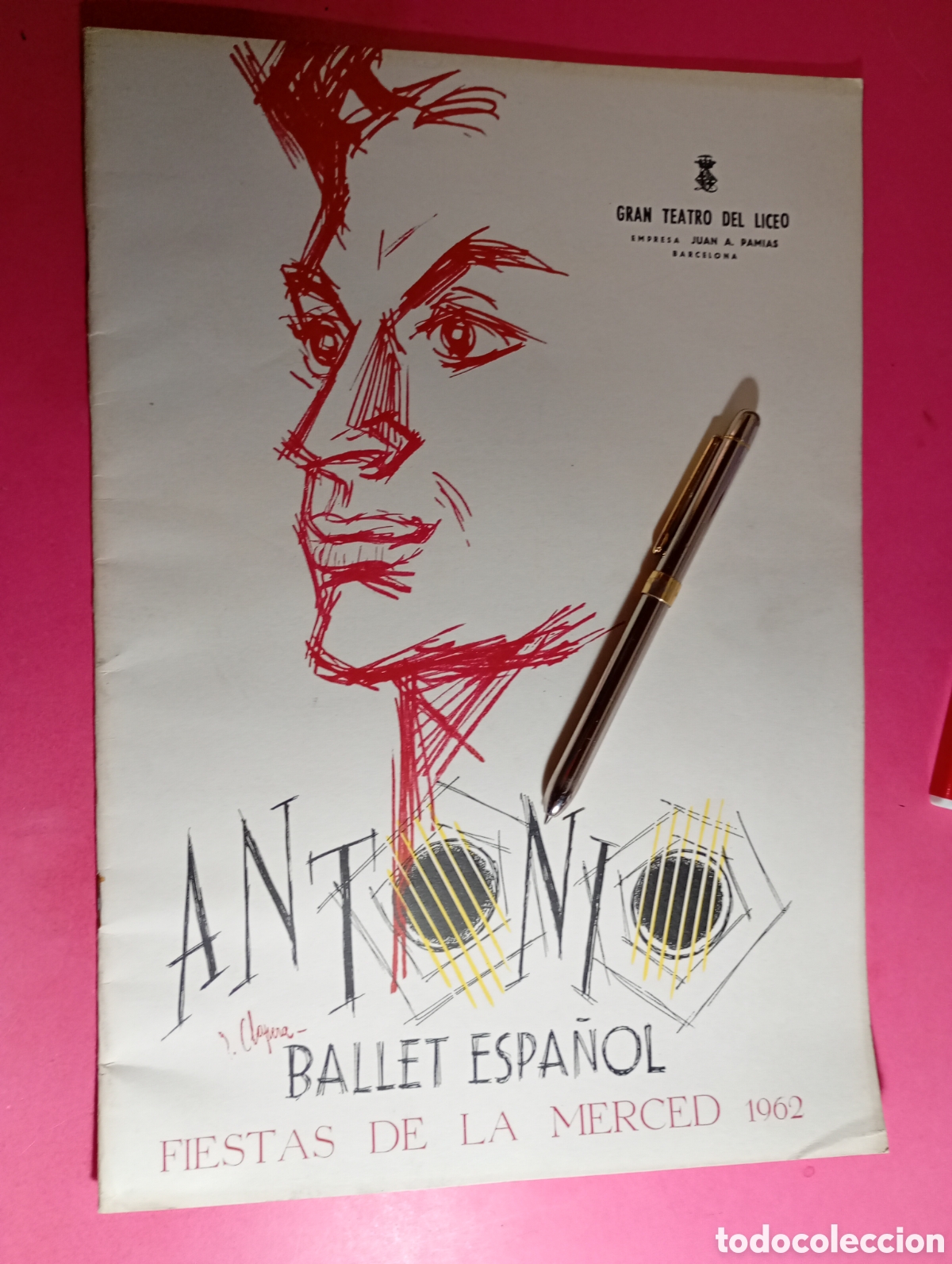 Coleccionismo: GRAN TEATRO DEL LICEO BARCELONA ''ANTONIO BALLET ESPA&Ntilde;OL'' FIESTAS DE LA MERCED 1962 ILU. J. CLAPERA