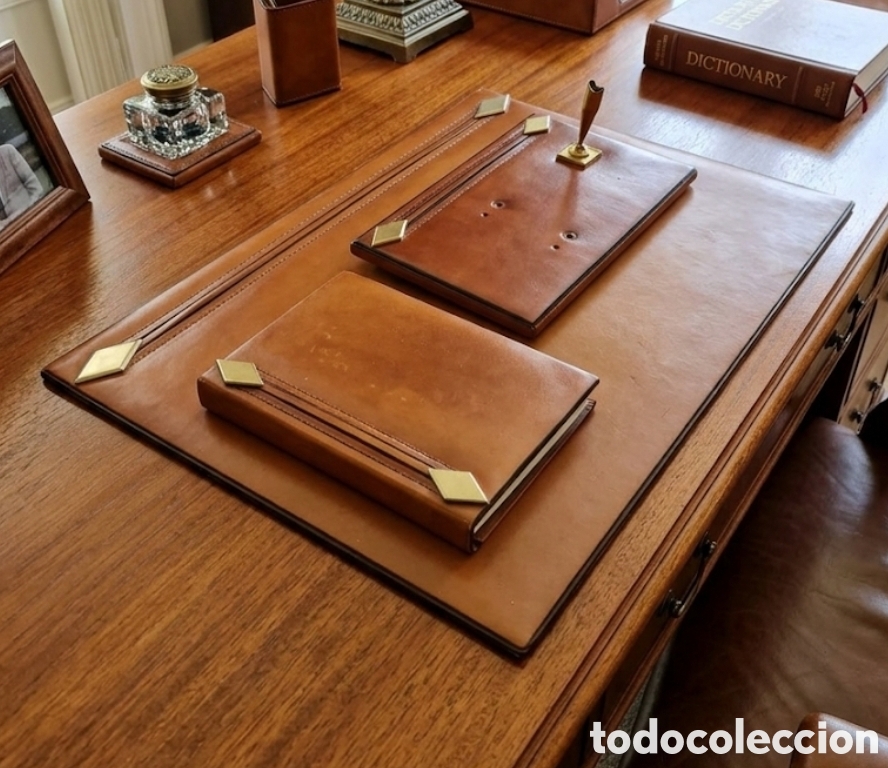 Coleccionismo: Cuero Premium Exclusivo Juego de Escritorio A&ntilde;o'50