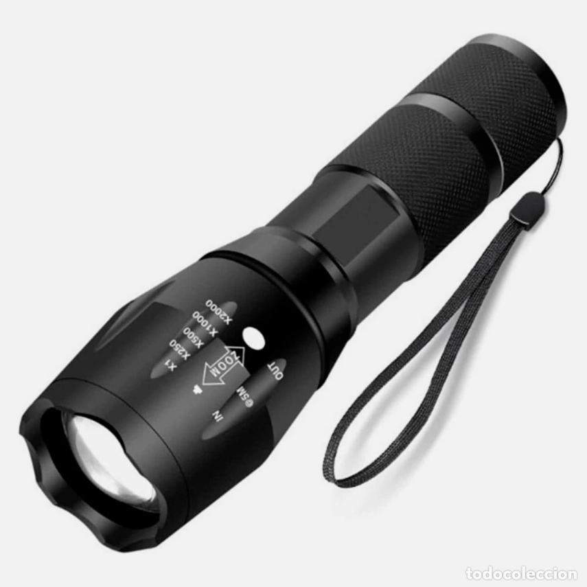 Coleccionismo: Linterna LED Port&aacute;til con Zoom LED T6 XML DE 1200LM | Resistente lluvia IP 65
