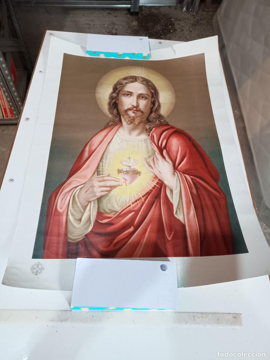 Coleccionismo: Poster religioso Sagrado coraz&oacute;n