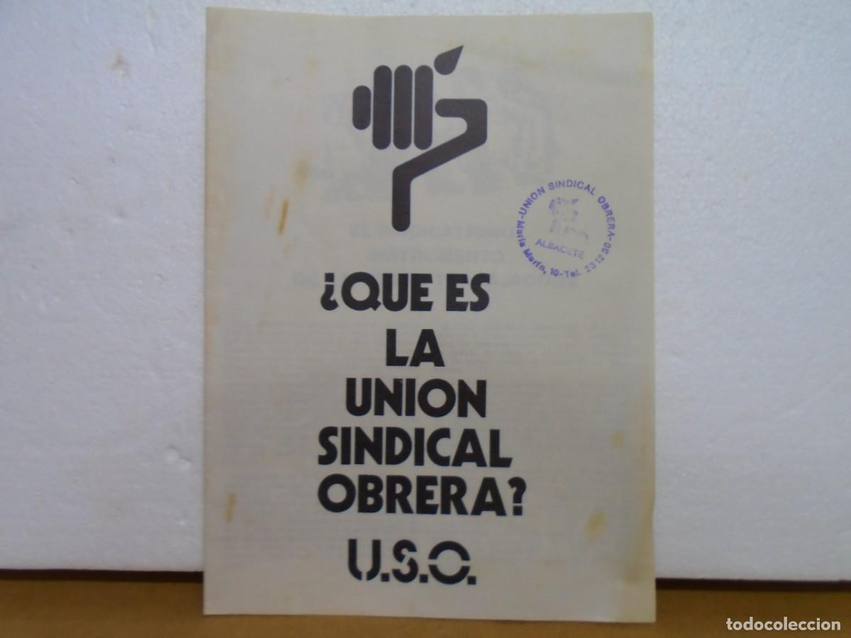 Coleccionismo: ALBACETE.UNION SINDICAL OBRERA U.S.O.8 PAGINAS , A&Ntilde;OS 80.