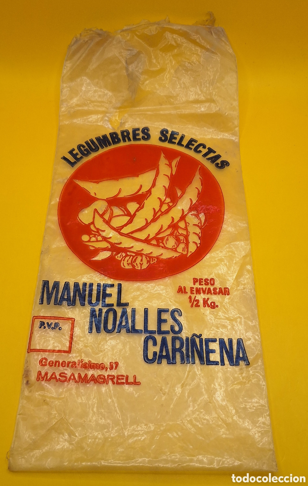 Coleccionismo: Antigua Bolsa de Legumbres Selectas Manuel Noalles Cari&ntilde;ena - Massamagrell - Valencia -