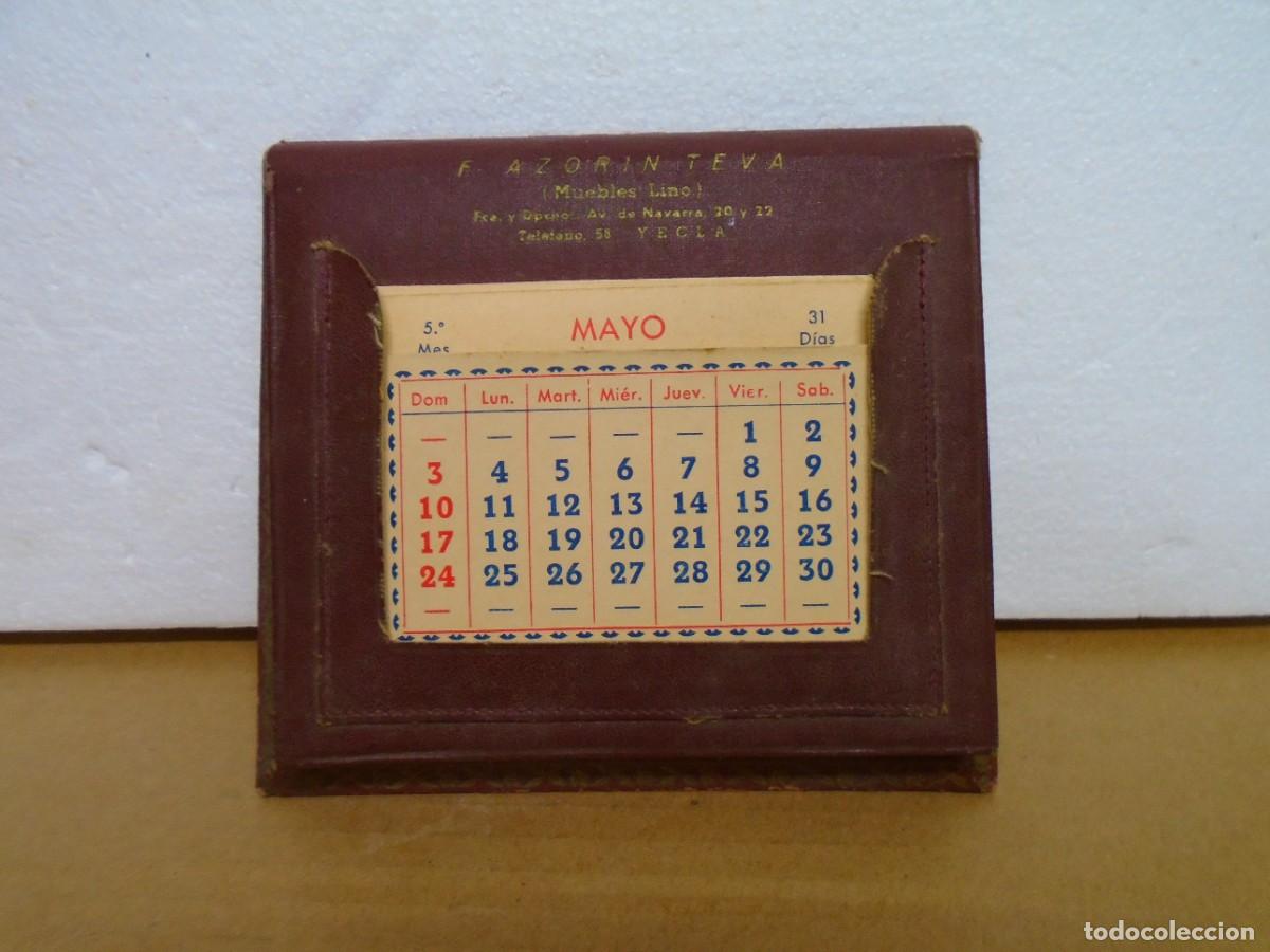Coleccionismo: YECLA(MURCIA)MUEBLES F.AZORIN TEVA(MUEBLES LINO)ANTIGUO CALENDARIO/AGENDA SOBREMESA,A&Ntilde;OS 50.