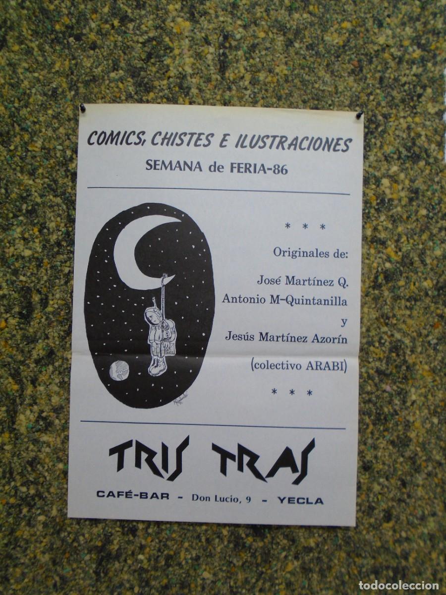Coleccionismo: YECLA(MURCIA)FERIA 1986.EXPOSICION COLECTIVO ARABI(COMICS,CHISTES E ILUSTRACIONES)CARTEL.