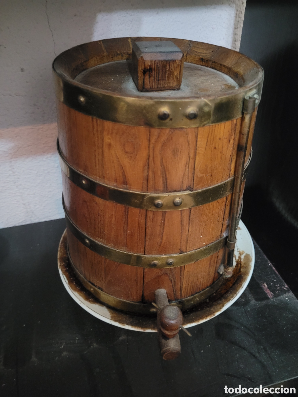 Coleccionismo: Barril antiguo de madera de decoraci&oacute;n