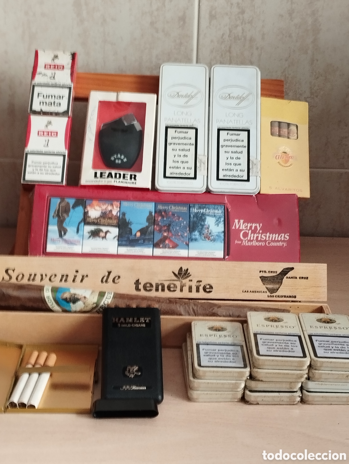 Collecting: LOTE TABACO PUROS CIGARRILLOS MECHERO PITILLERA -DAVIDOFF- REIG-MALBORO......