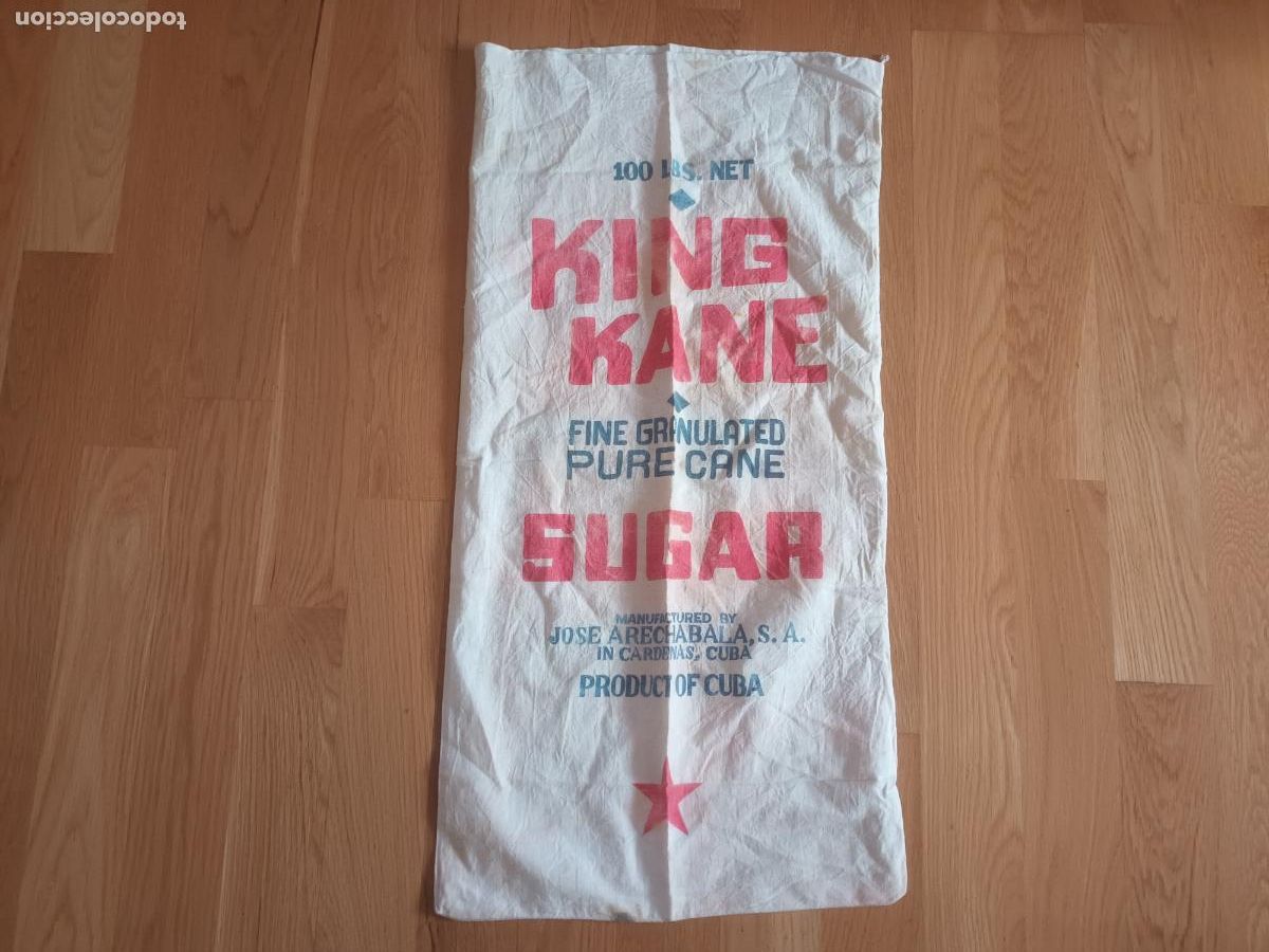 Sammeln: SACO AZUCAR SUGAR KING KANE. JOSE ARECHABALA S.A. CARDENAS. PRODUCT OF CUBA