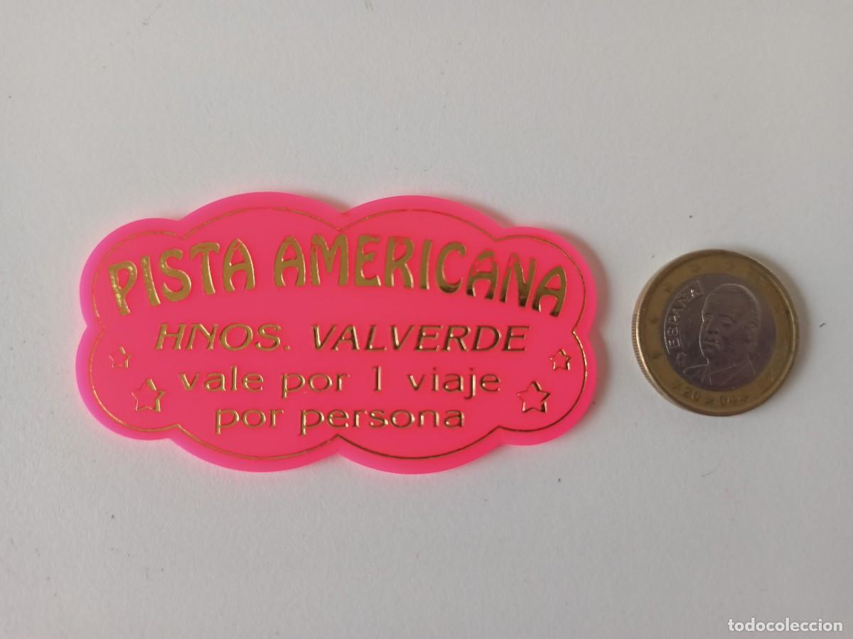 Coleccionismo: Ficha atracci&oacute;n de feria, pista americana, Hermanos Valverde