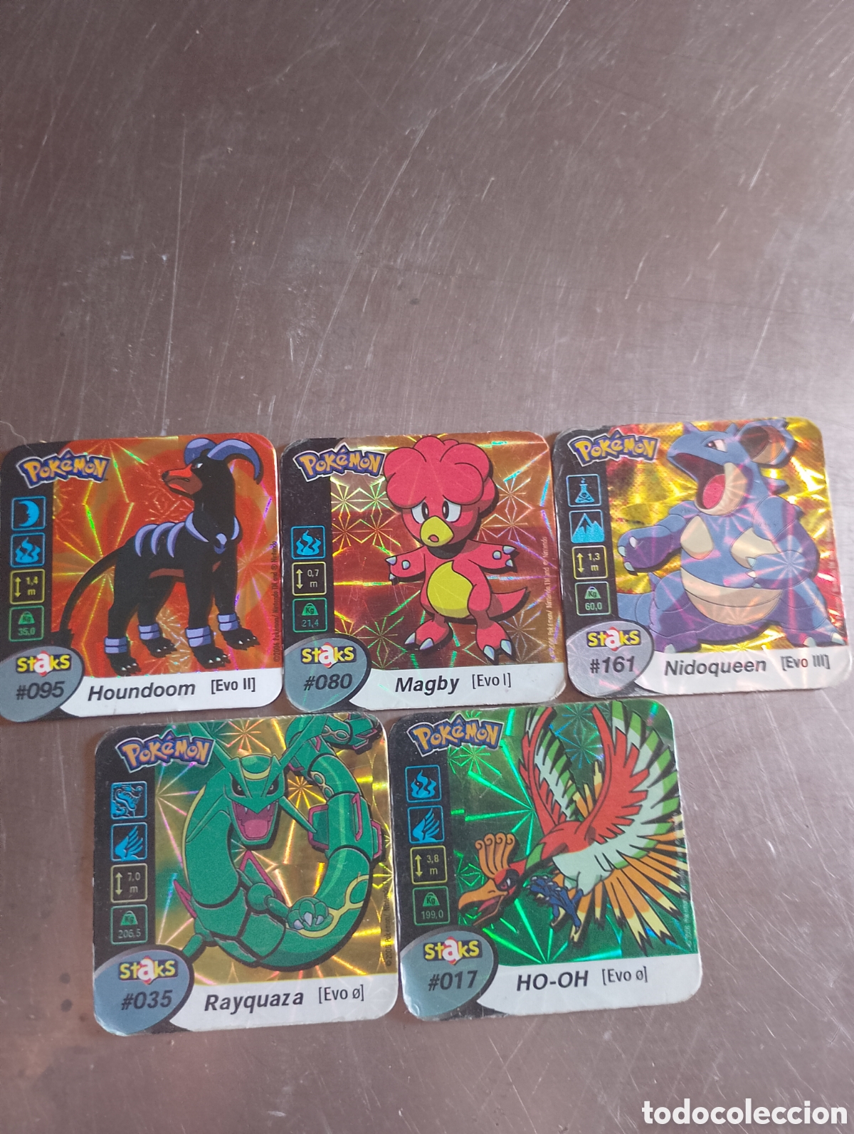 Coleccionismo: Staks pokemon ho-oh,rayquaza,nidoqueen,magby y houndoom