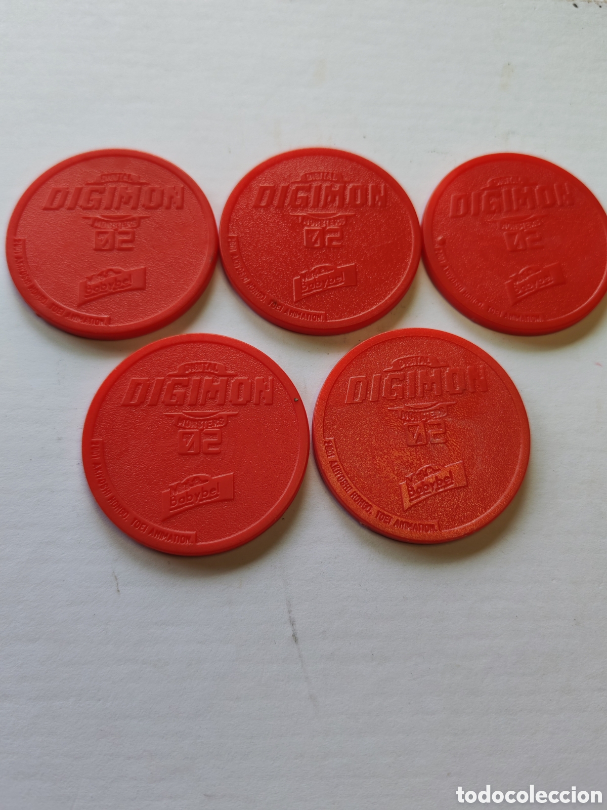 Coleccionismo: 5 Tazos Master coleccion Digimon de Babybel.