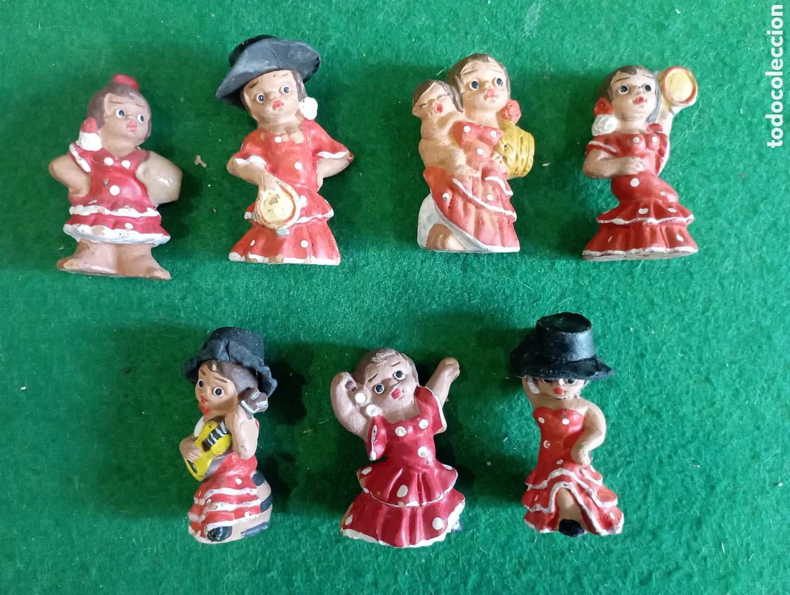 Coleccionismo: Lote conjunto de 7 figuras sevillanas ceramica arcilla de Alborox. Ver fotos