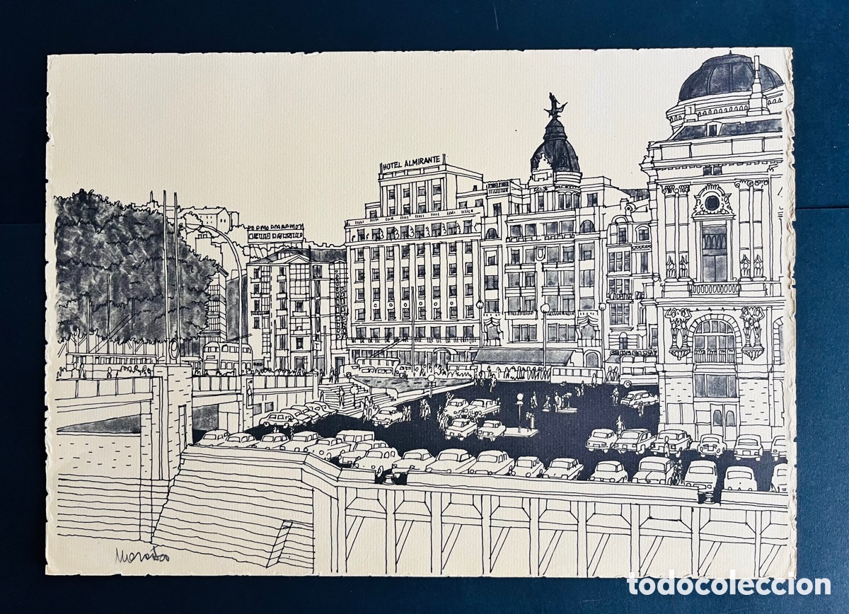 Coleccionismo: Ilustraci&oacute;n Plaza de Espa&ntilde;a de Madrid