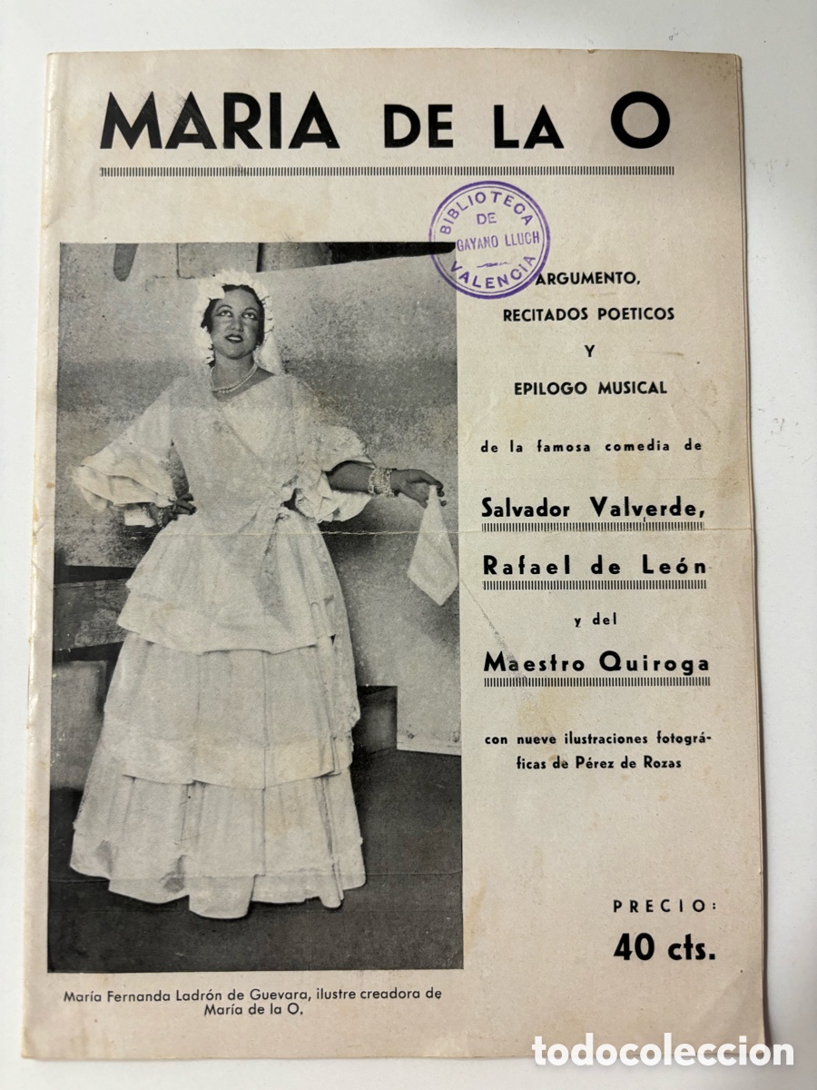 Coleccionismo: Programa teatro Mar&iacute;a Fernanda ladr&oacute;n de guevara Mar&iacute;a de la o Rafael de leon Quiroga 5