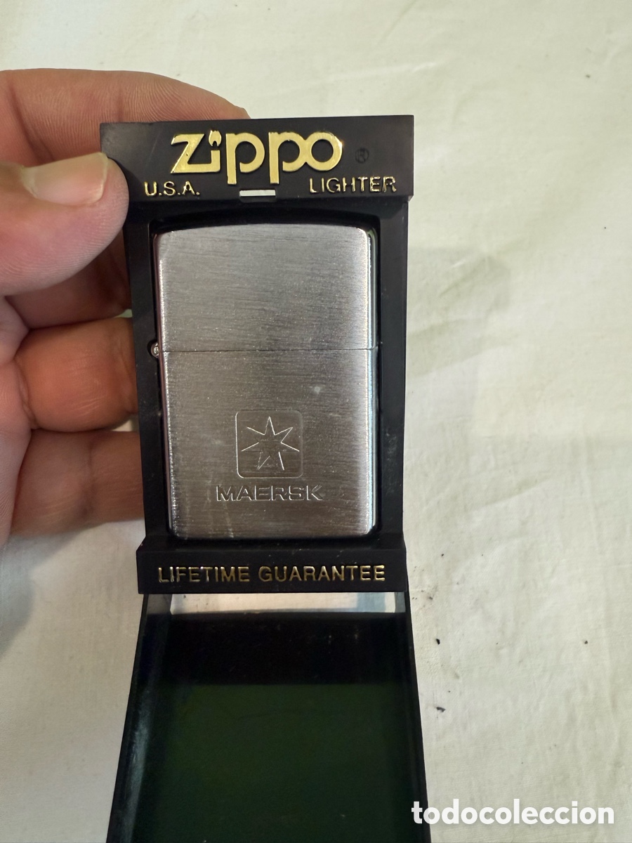 Coleccionismo: Mechero Zippo USA Maersk Original Con Caja Vintage Colecci&oacute;n