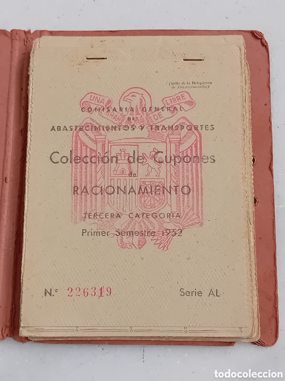 Coleccionismo: CARTILLA DE RACIONAMIENTO ALMERIA 1952
