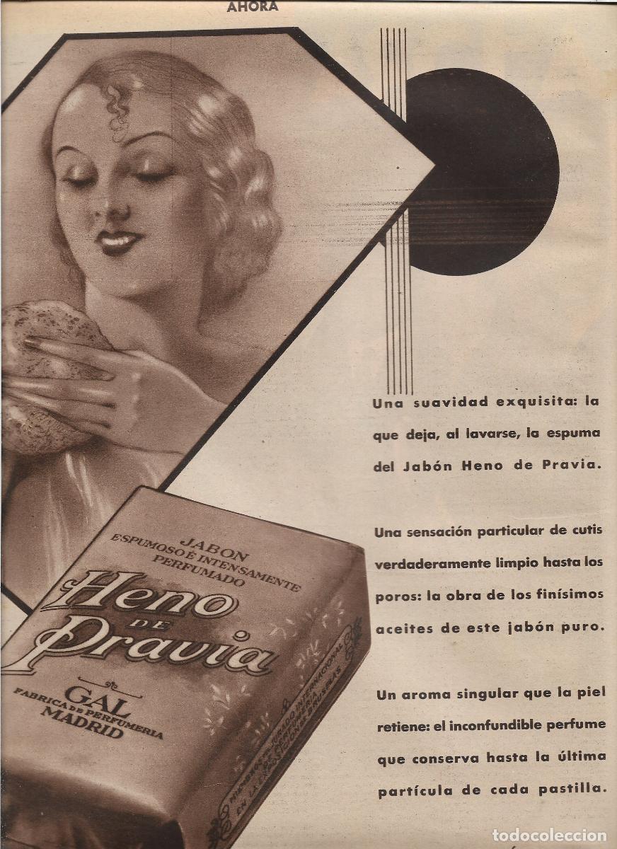 Coleccionismo: A&Ntilde;O 1933 RECORTE PRENSA PUBLICIDAD PASTILLA DE JABON HENO DE PRAVIA PERFUMERIA GAL