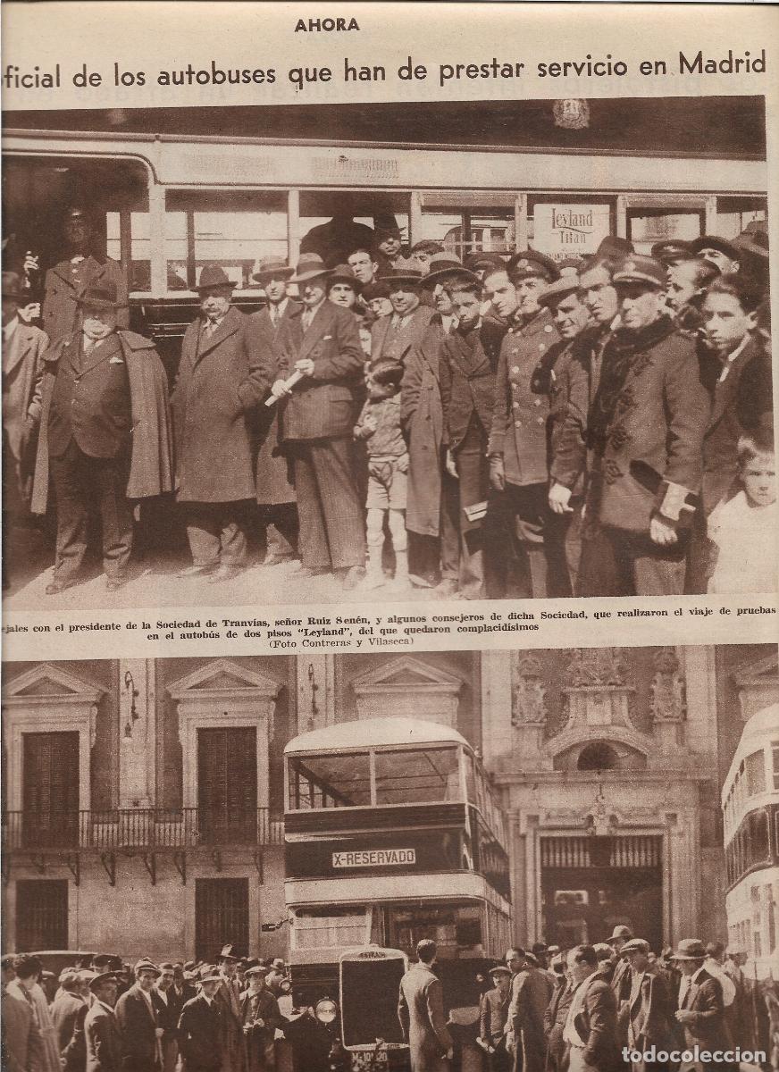 Coleccionismo: A&Ntilde;O 1933 RECORTE PRENSA AUTOBUS LEYLAND MADRID PRUEBA OFICIAL NUEVOS AUTOBUSES