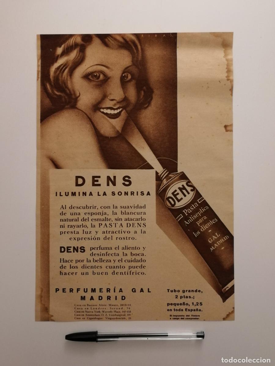 Coleccionismo: ANTIGUO ANUNCIO ENCARTONADO -A4- DENS PASTA DENTIFRICA ANTISEPTICA- PUBLICIDAD LAMINA