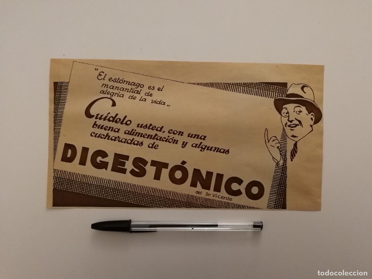 Coleccionismo: ANTIGUO ANUNCIO ENCARTONADO - DIGESTONICO DEL DR VICENTE MEDICINA ESTOMAGO - PUBLICIDAD LAMINA
