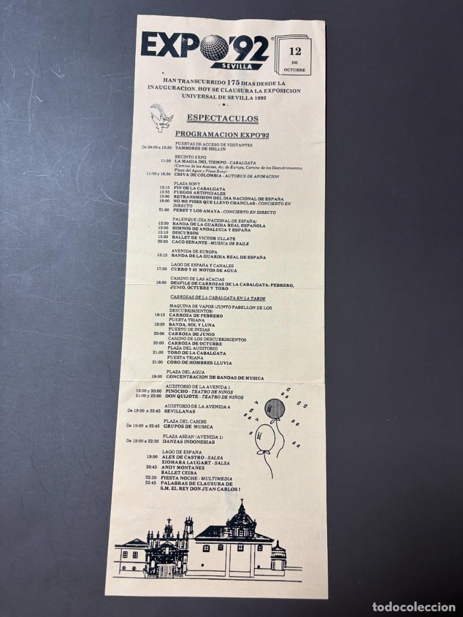 Coleccionismo: PROGRAMA DE ESPECT&Aacute;CULOS DE CLAUSURA DE LA INAUGURACI&Oacute;N DE LA EXPO 92 DE SEVILLA. VER FOTOS