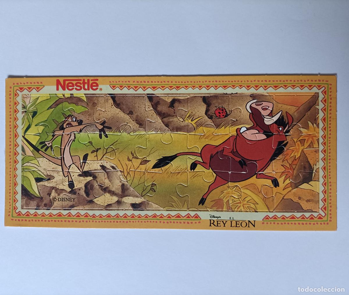Coleccionismo: puzzle nestle rey leon lion king carton disney timon pumba promocional a&ntilde;os 90