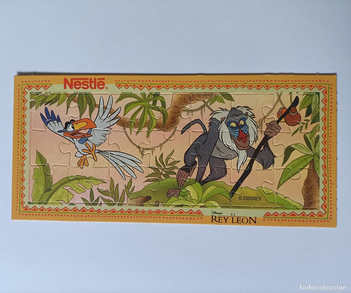 Coleccionismo: puzzle nestle rey leon lion king carton disney rafiki zazu mono loro promocional a&ntilde;os 90