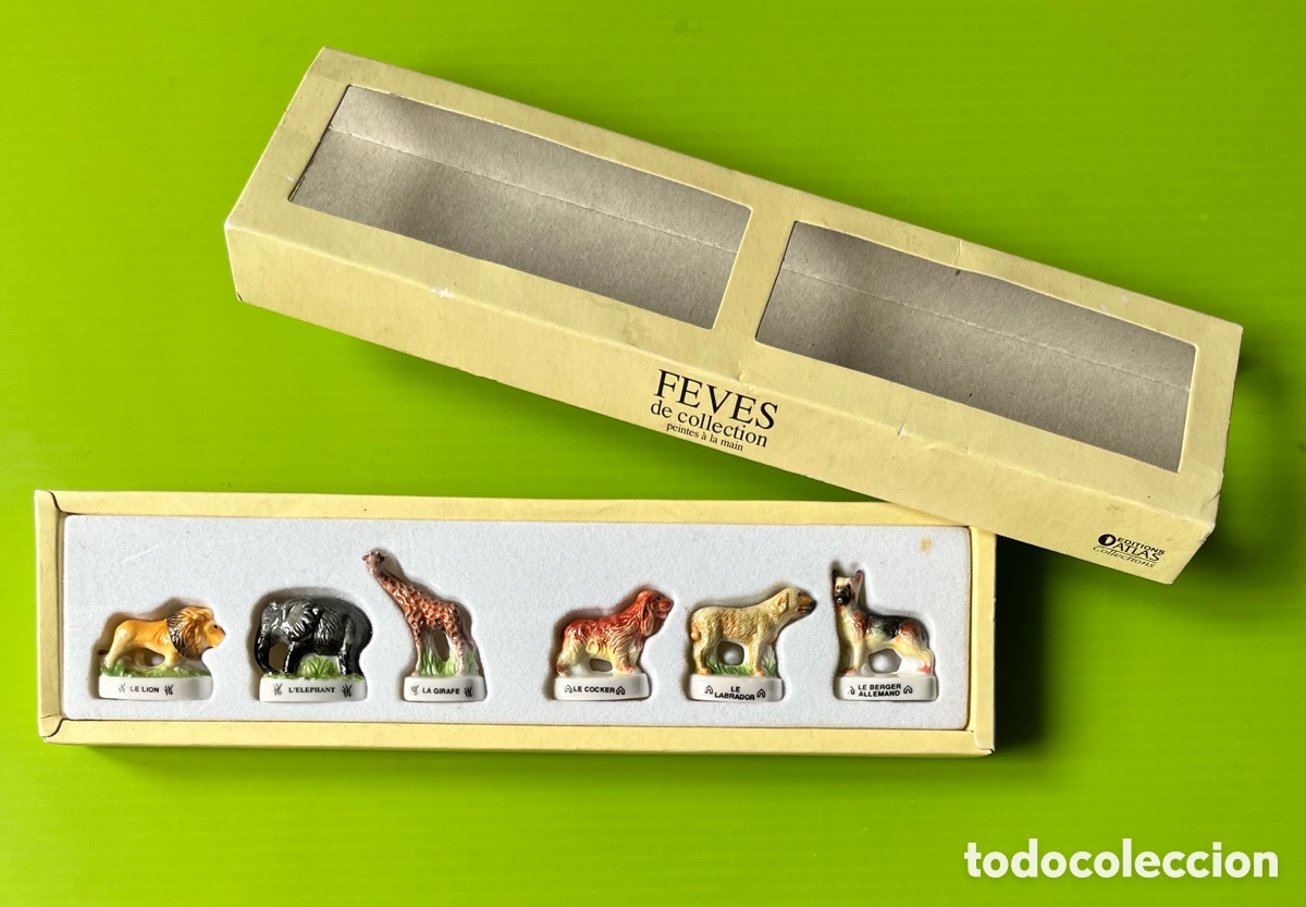 Colecionismo: SERIE de 6 animales FEVES de collection - Atlas Editions