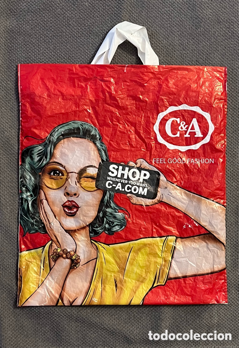Coleccionismo: C & A.. Bolsa Vintage de las tiendas&hellip; de inspiraci&oacute;n Pop - Art &hellip; Medidas: 40 x 45 cm