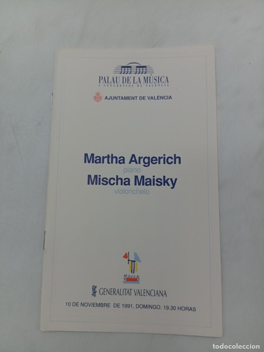 Coleccionismo: PROGRAMA. MARTHA ARGERICH, PIANO/MISCHA MAISKY, VIOLONCHELO. PALAU DE LA MUSICA. 1991.