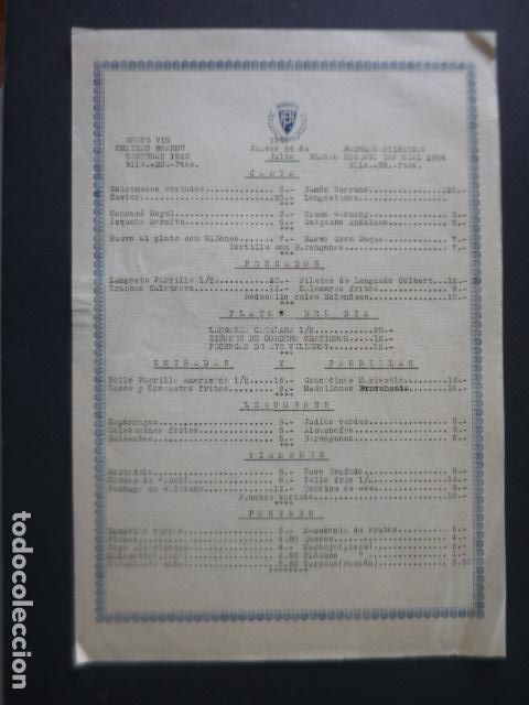 Coleccionismo: MADRID HOTEL PALACE CARTA MENU MINUTA 1941