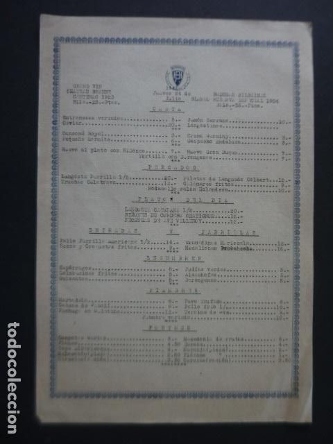 Coleccionismo: MADRID HOTEL PALACE CARTA MENU MINUTA 1941