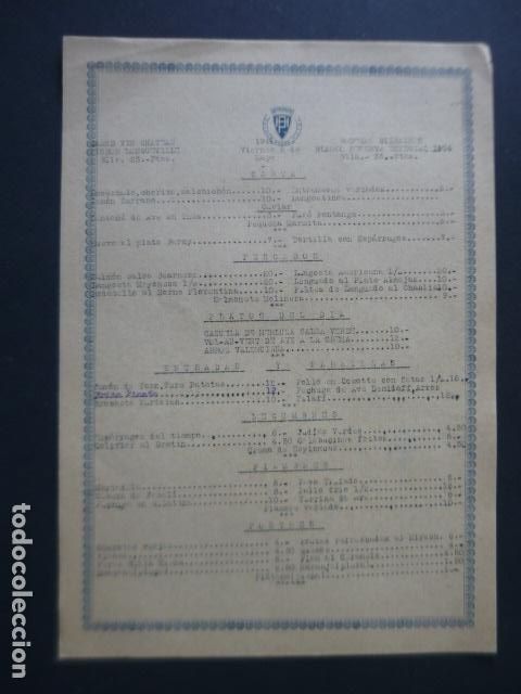 Coleccionismo: MADRID HOTEL PALACE CARTA MENU MINUTA 1941