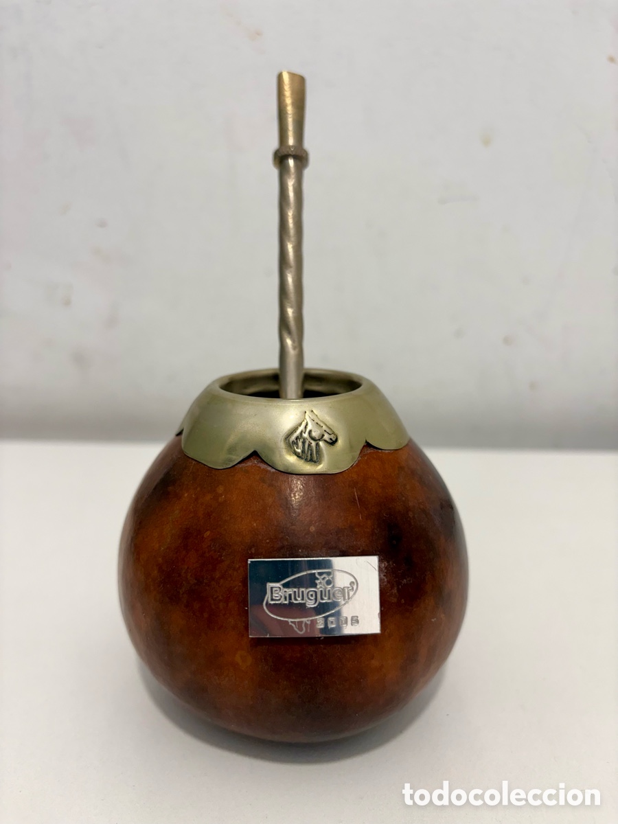 Collectionnisme: Matera Mate elaborado a partir de una calabaza. Art&iacute;culo Propaganda de pinturas Bruguer 2005