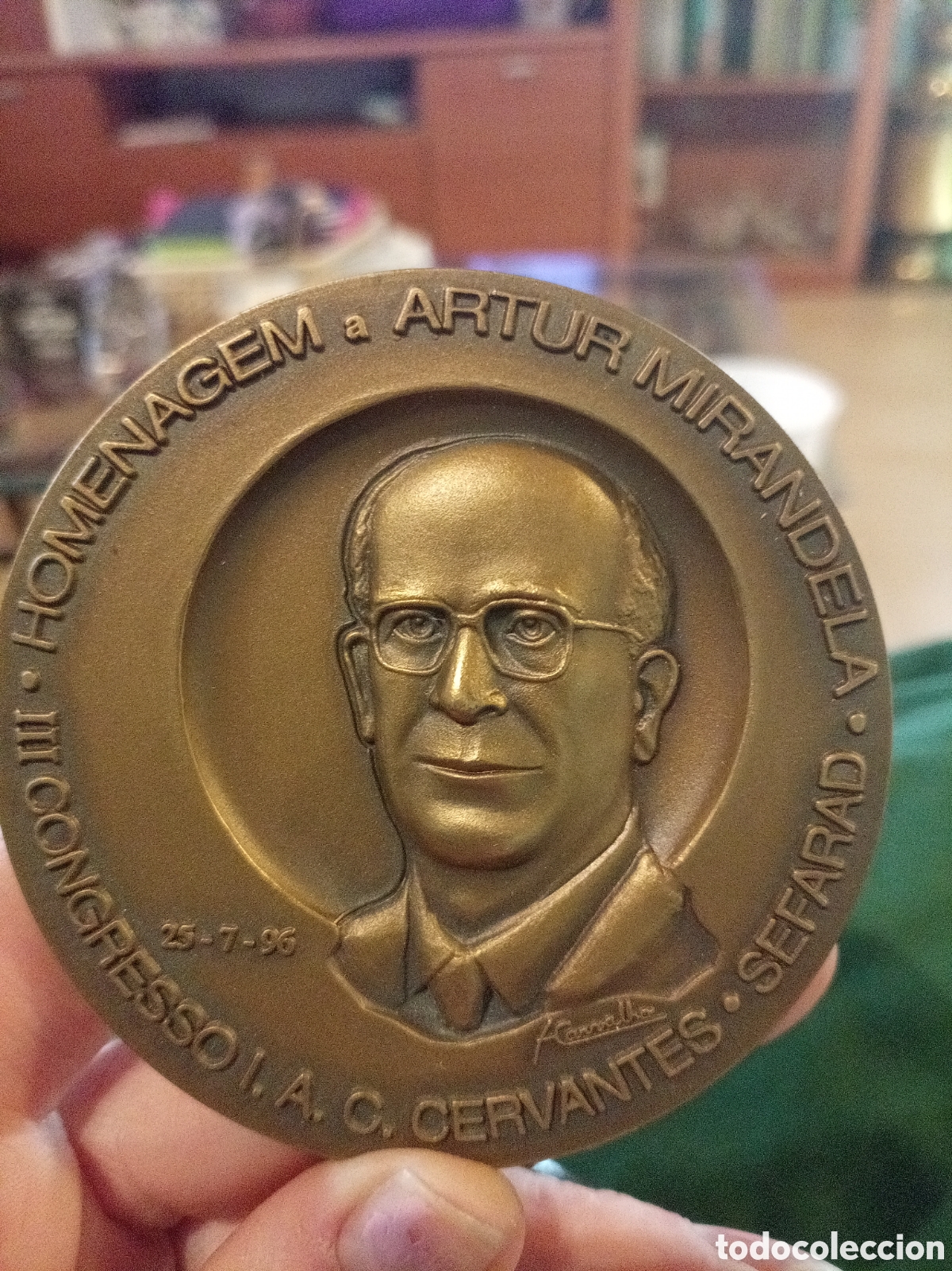 Collectionnisme: Gran Medalla Conmemorativa Bronce Congreso Sefarad 1996 Artur Mirandela Portugal