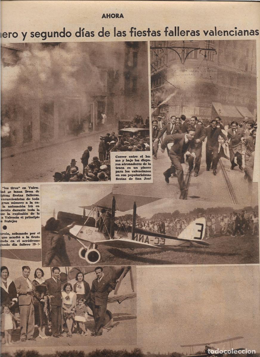 Coleccionismo: A&Ntilde;O 1933 RECORTE PRENSA VALENCIA LAS FALLAS TRACA AVIADOR ALARCON AEROPUERTO MANISES FIESTA AVIACION