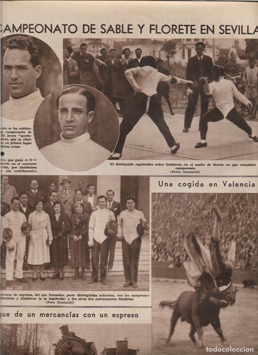 Coleccionismo: A&Ntilde;O 1933 RECORTE PRENSA SEVILLA ESGRIMA CAMPEONATO SABLE FLORETE GANADOR LUIS GUTIERREZ