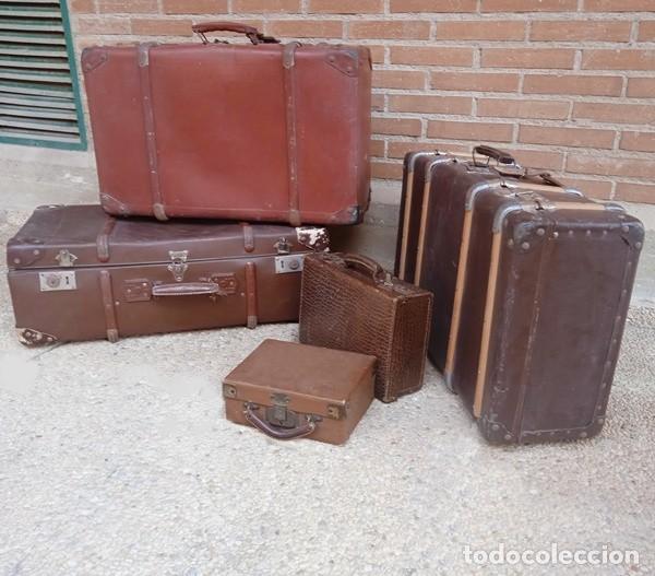 Coleccionismo: Maletas antiguas marrones grandes - Foto 2