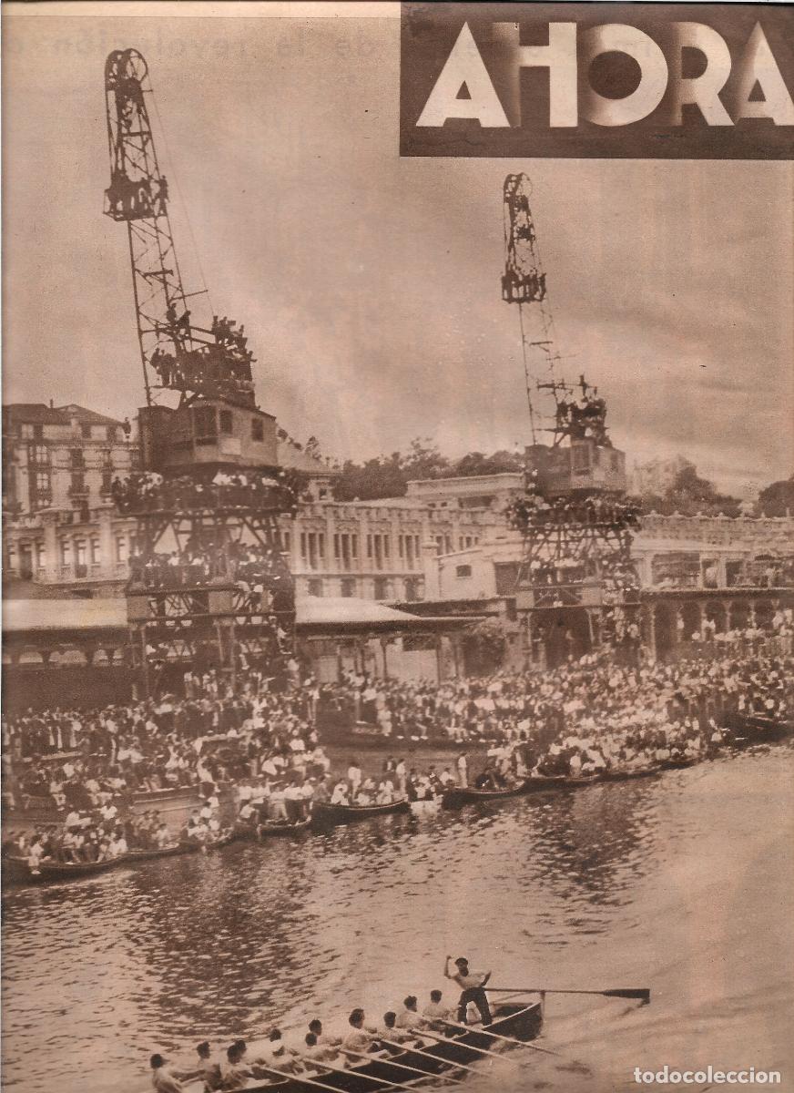 Coleccionismo: A&Ntilde;O 1933 RECORTE PRENSA BILBAO REGATAS GANADORA TRAINERA DE LUCHANA ENTRANDO A META EUSKALDUNES