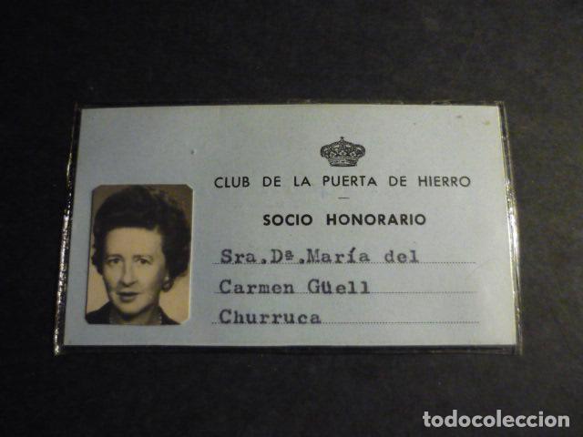 Coleccionismo: CARNET DE SOCIO HORONARIO CLUB DE LA PUERTA DE HIERRO