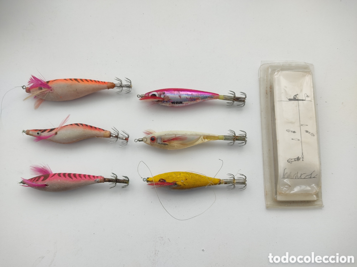 Coleccionismo: PECES SE&Ntilde;UELOS POTERAS PARA PESCA DE CALAMAR - LOTE DE 6